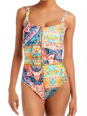 La Blanca soleil mosiac yummy control one piece swim suit size 12